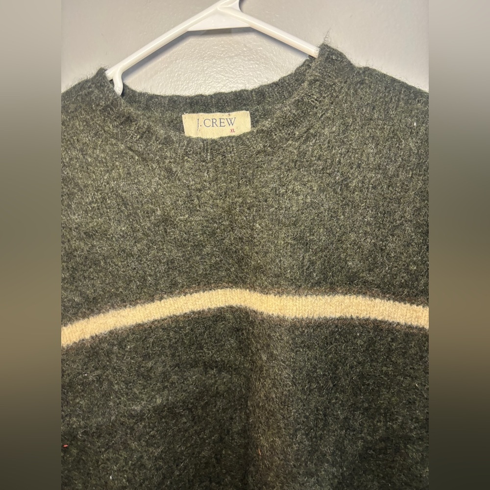 Vintage J. Crew Shetland Wool Dark Gray Sweater Size XL Pullover Crew Neck - Picture 4 of 7